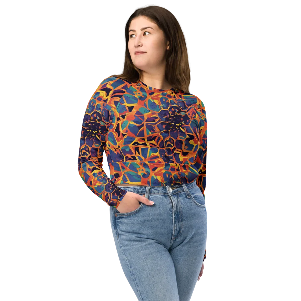 Saffron Circuit on Long Sleeve Crop Top — Front