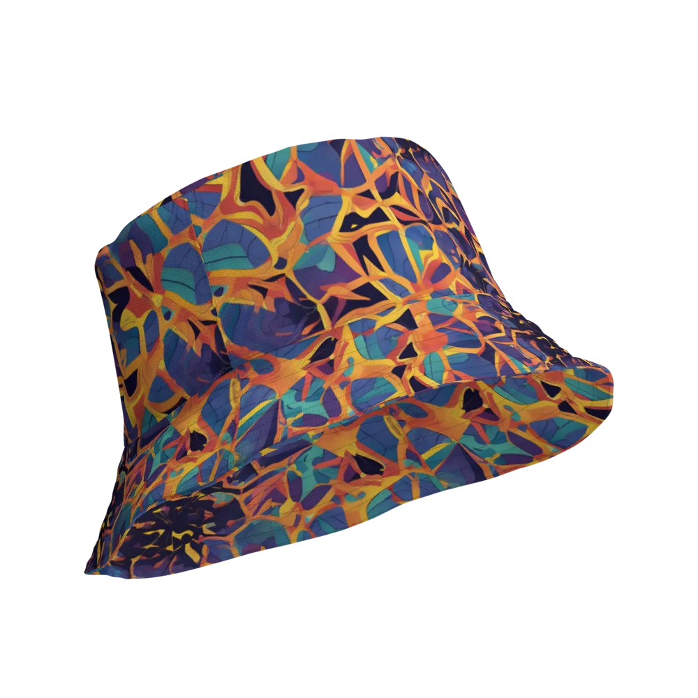 Saffron Circuit on Reversible Bucket Hat — Product details Outside