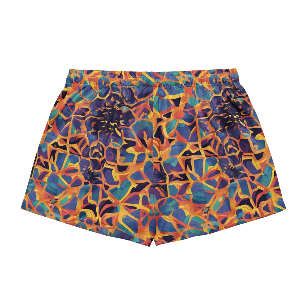 Saffron Circuit on Women's Pajama Shorts — Back
