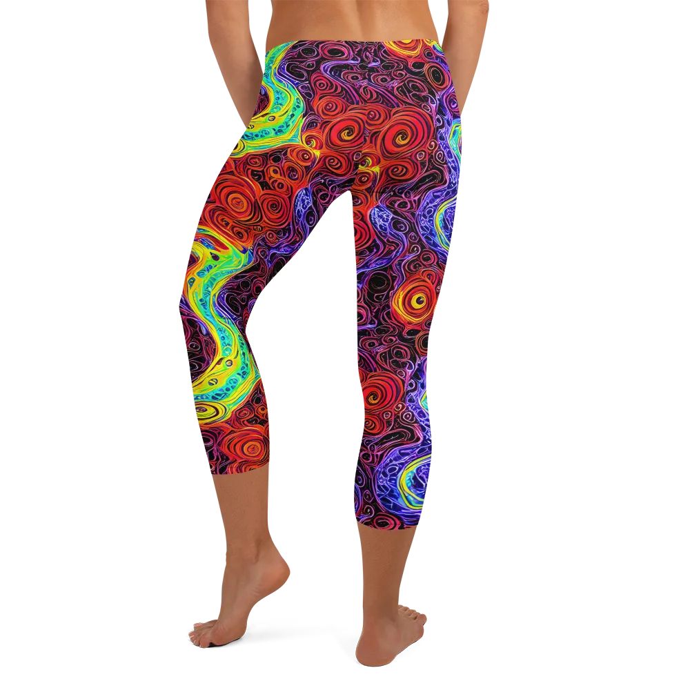 The Color Maelstrom on Capri Leggings — Back