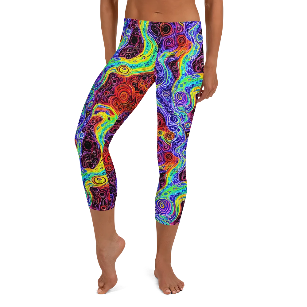 The Color Maelstrom on Capri Leggings — Front