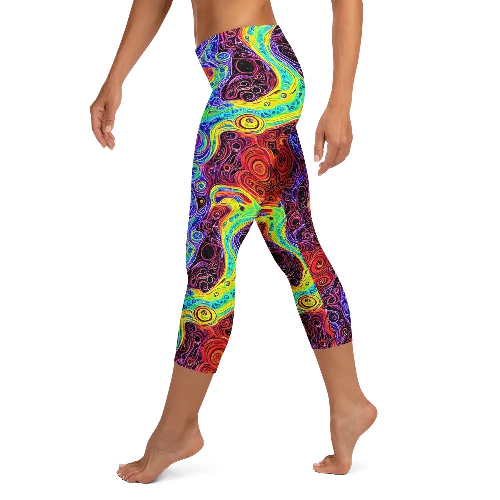 The Color Maelstrom on Capri Leggings — Left