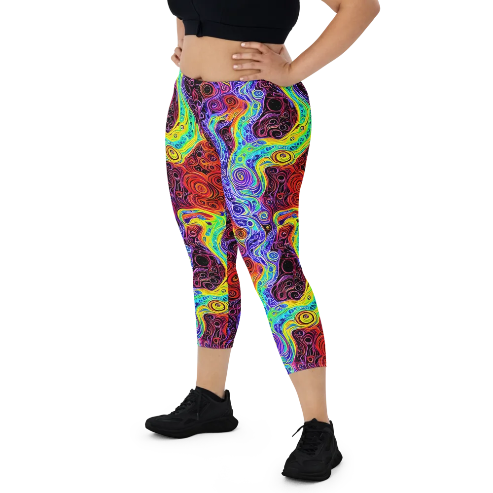 The Color Maelstrom on Capri Leggings — Front