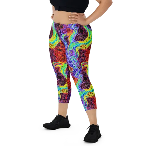 The Color Maelstrom on a Capri Leggings