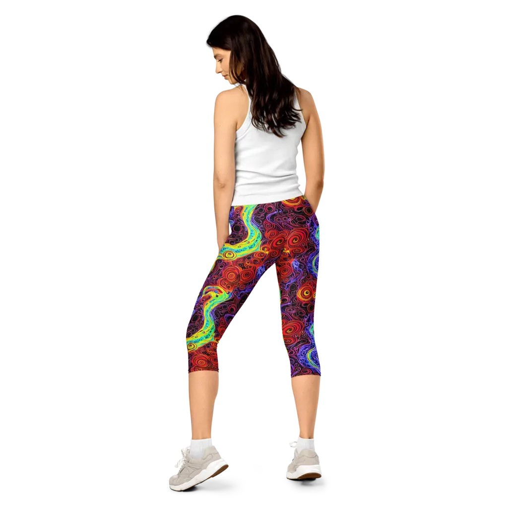 The Color Maelstrom on Capri Leggings — Back