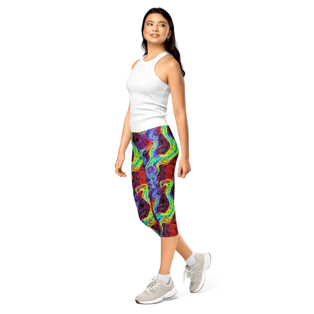 The Color Maelstrom on Capri Leggings — Left Front