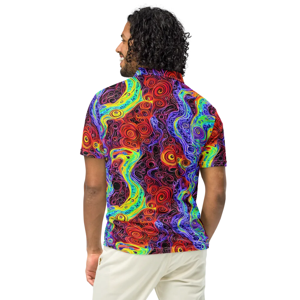 The Color Maelstrom on Men's Slim Fit Polo Shirt — Back