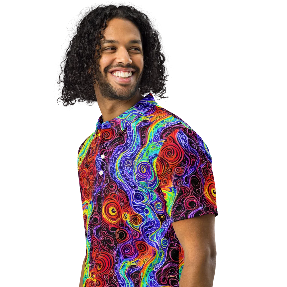 The Color Maelstrom on Men's Slim Fit Polo Shirt — Left Front