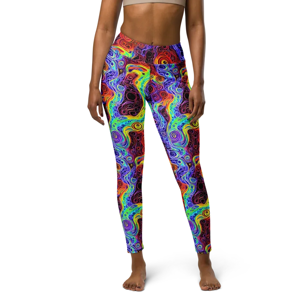 The Color Maelstrom on Yoga Leggings — Front