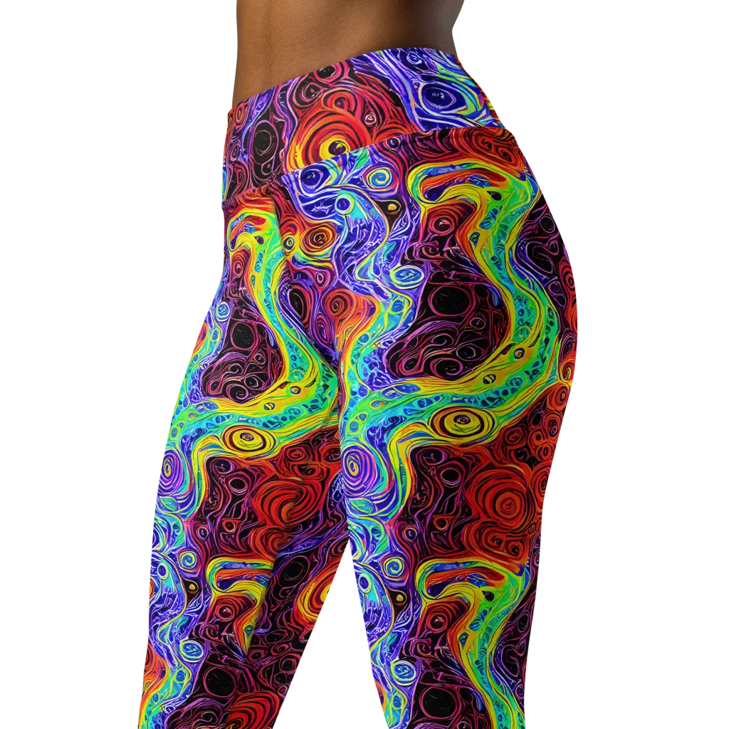 The Color Maelstrom on Yoga Leggings — Left Front
