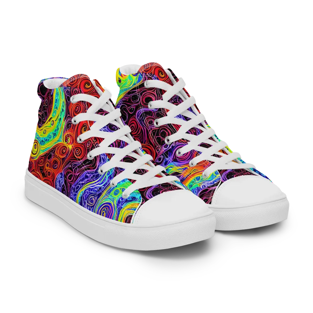 The Color Maelstrom on Men's High Top Canvas Shoes — Right Front