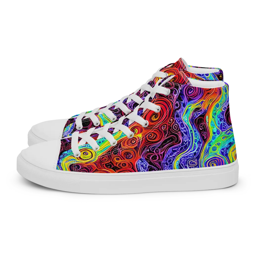 The Color Maelstrom on Men's High Top Canvas Shoes — Left