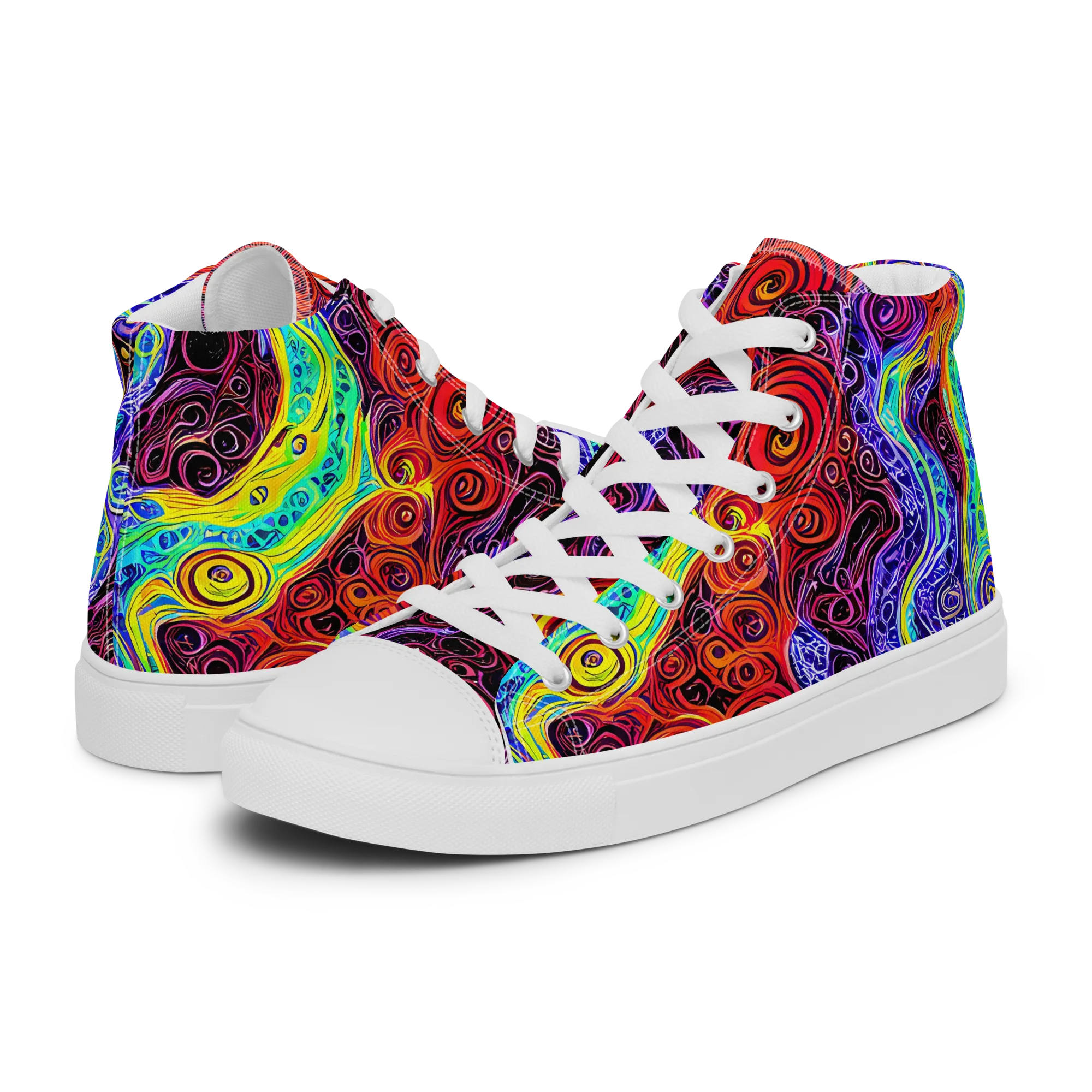 The Color Maelstrom on Men's High Top Canvas Shoes — Left