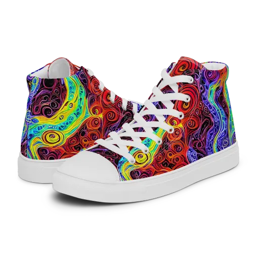 The Color Maelstrom on a Men's High Top Canvas Shoes