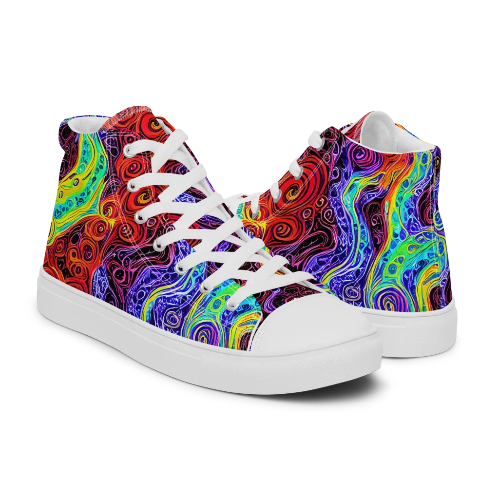 The Color Maelstrom on Men's High Top Canvas Shoes — Right