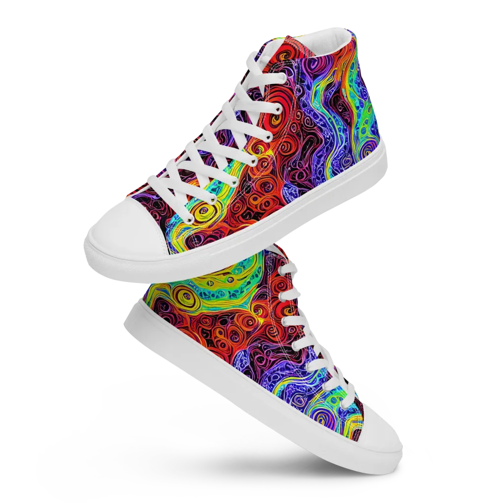 The Color Maelstrom on Men's High Top Canvas Shoes — Front