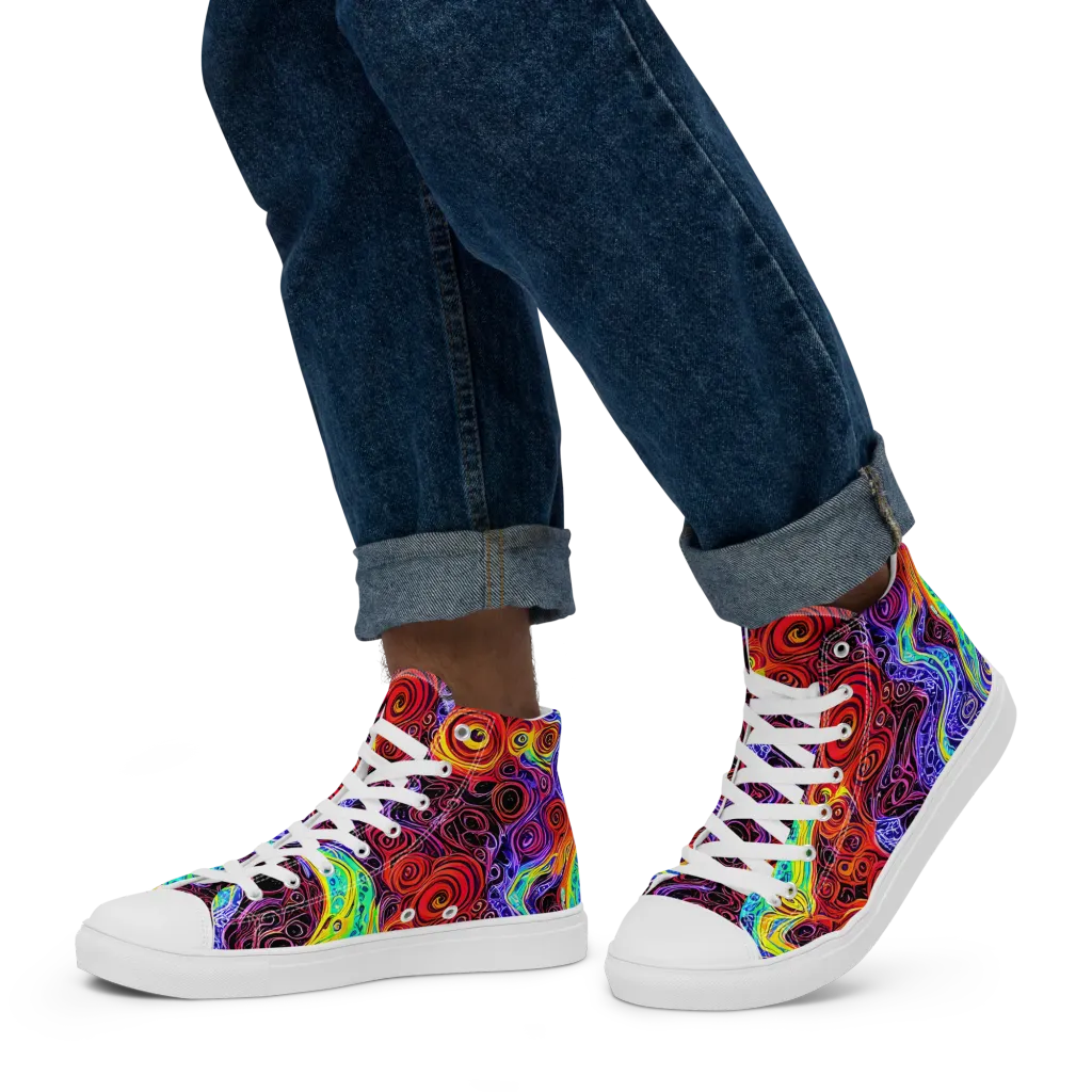 The Color Maelstrom on Men's High Top Canvas Shoes — Left