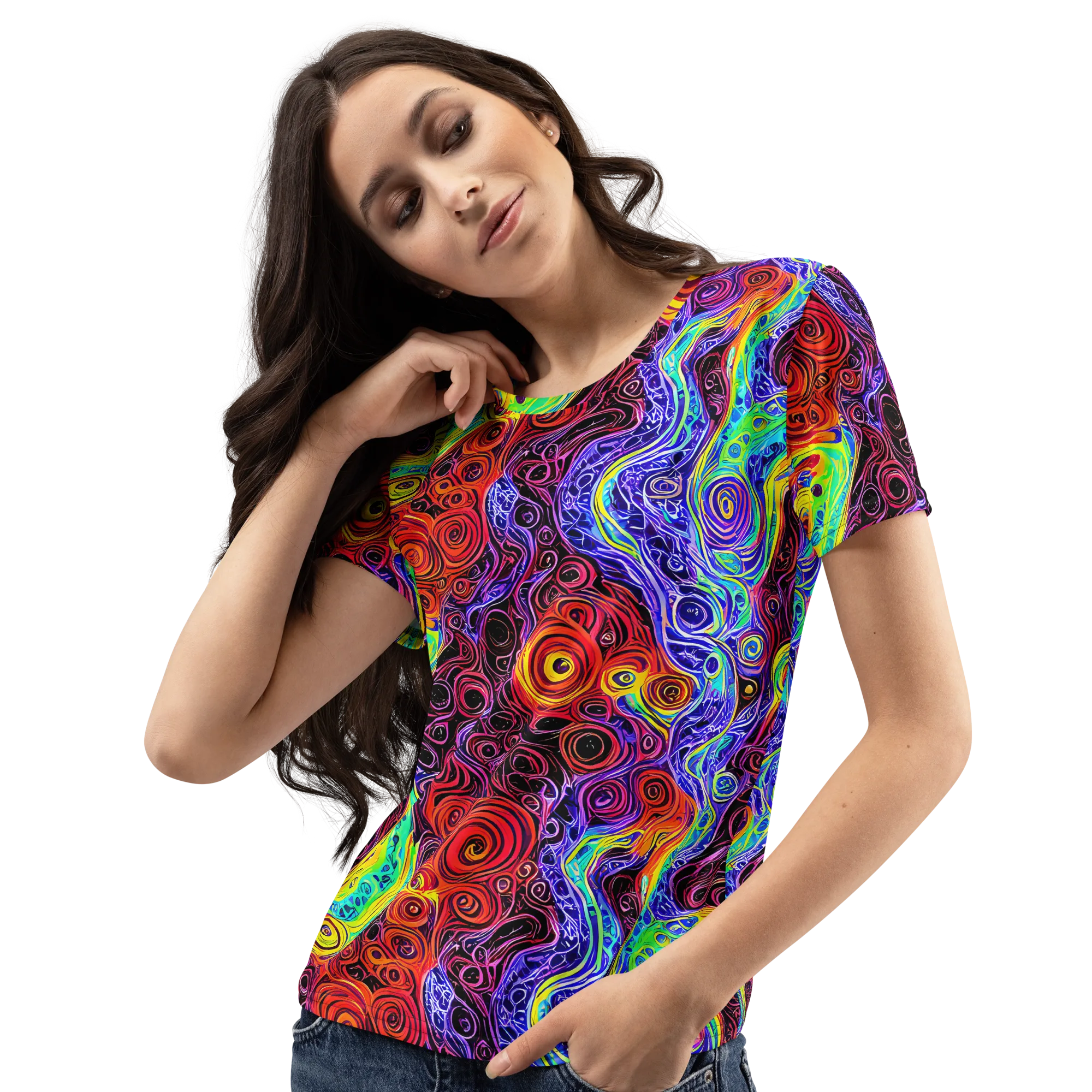The Color Maelstrom on Women's Crew Neck T-Shirt — Left Front