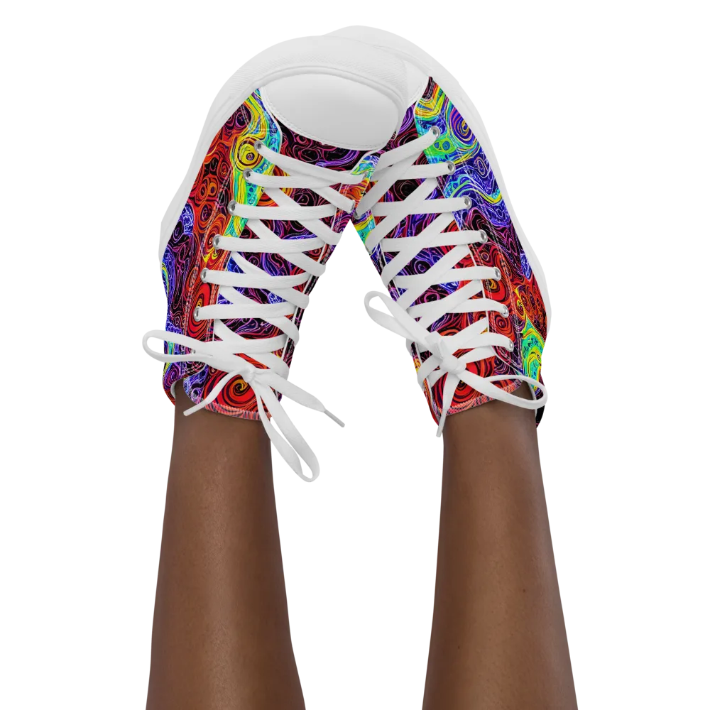 The Color Maelstrom on Women's High Top Canvas Shoes — Front