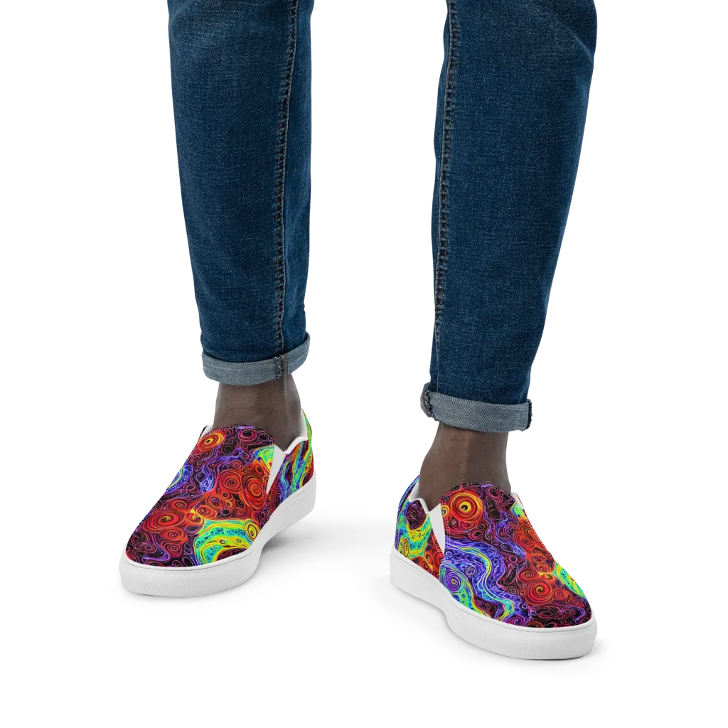The Color Maelstrom on Men's Slip-On Canvas Shoes — Front