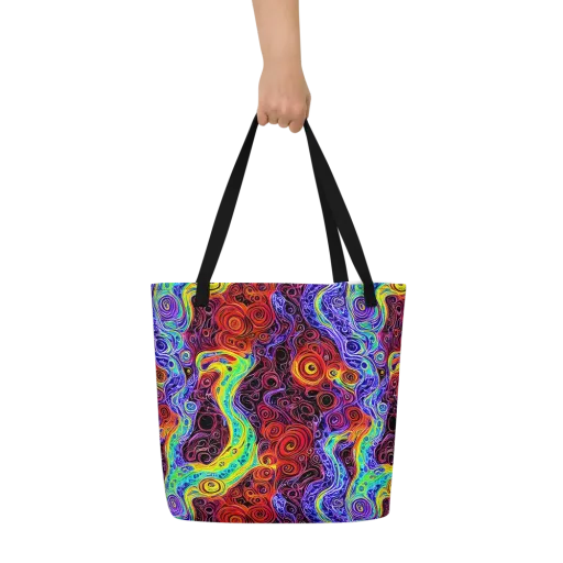 The Color Maelstrom on a Large Tote Bag W/ Pocket