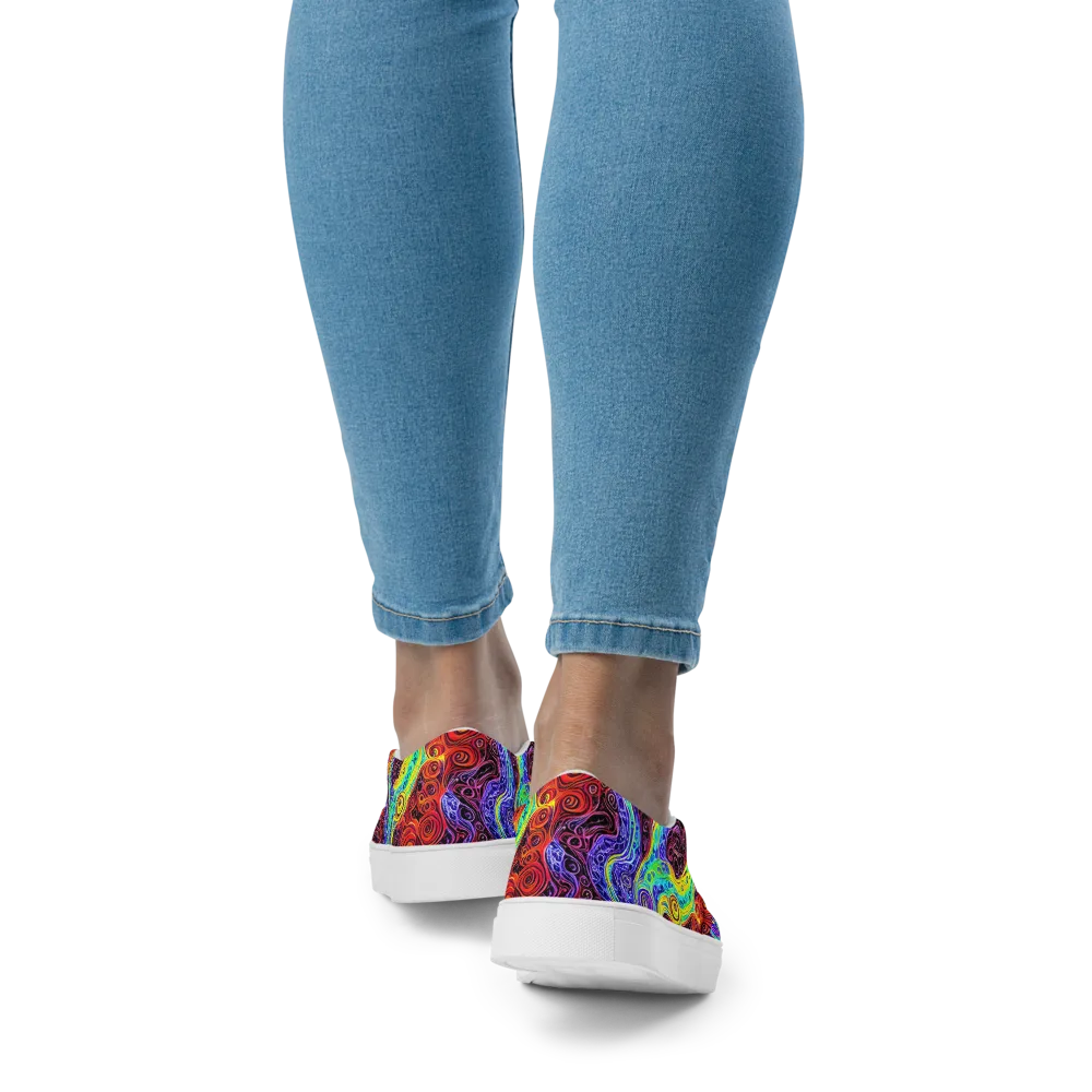 The Color Maelstrom on Women's Slip-On Canvas Shoes — Back