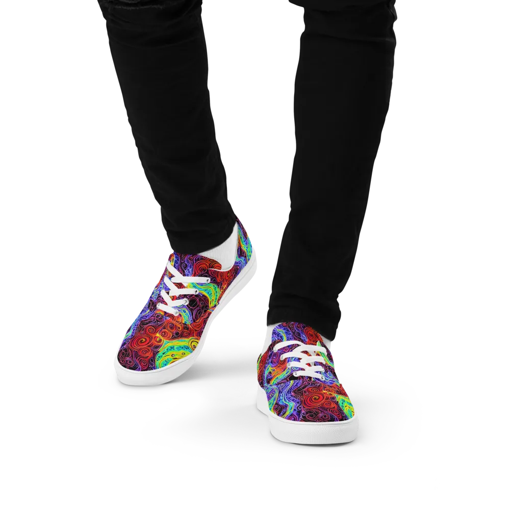The Color Maelstrom on Men's Lace-Up Canvas Shoes — Front
