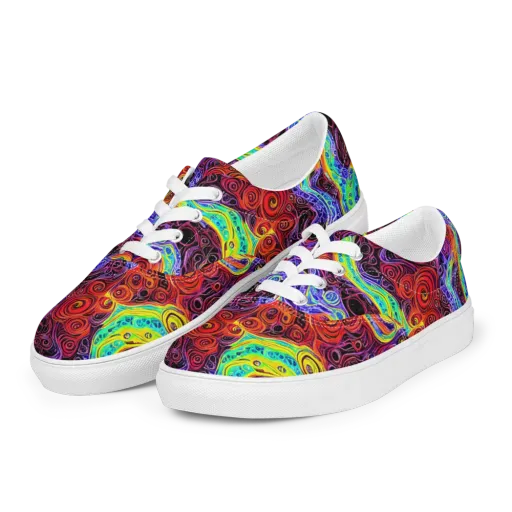 The Color Maelstrom on a Men's Lace-Up Canvas Shoes