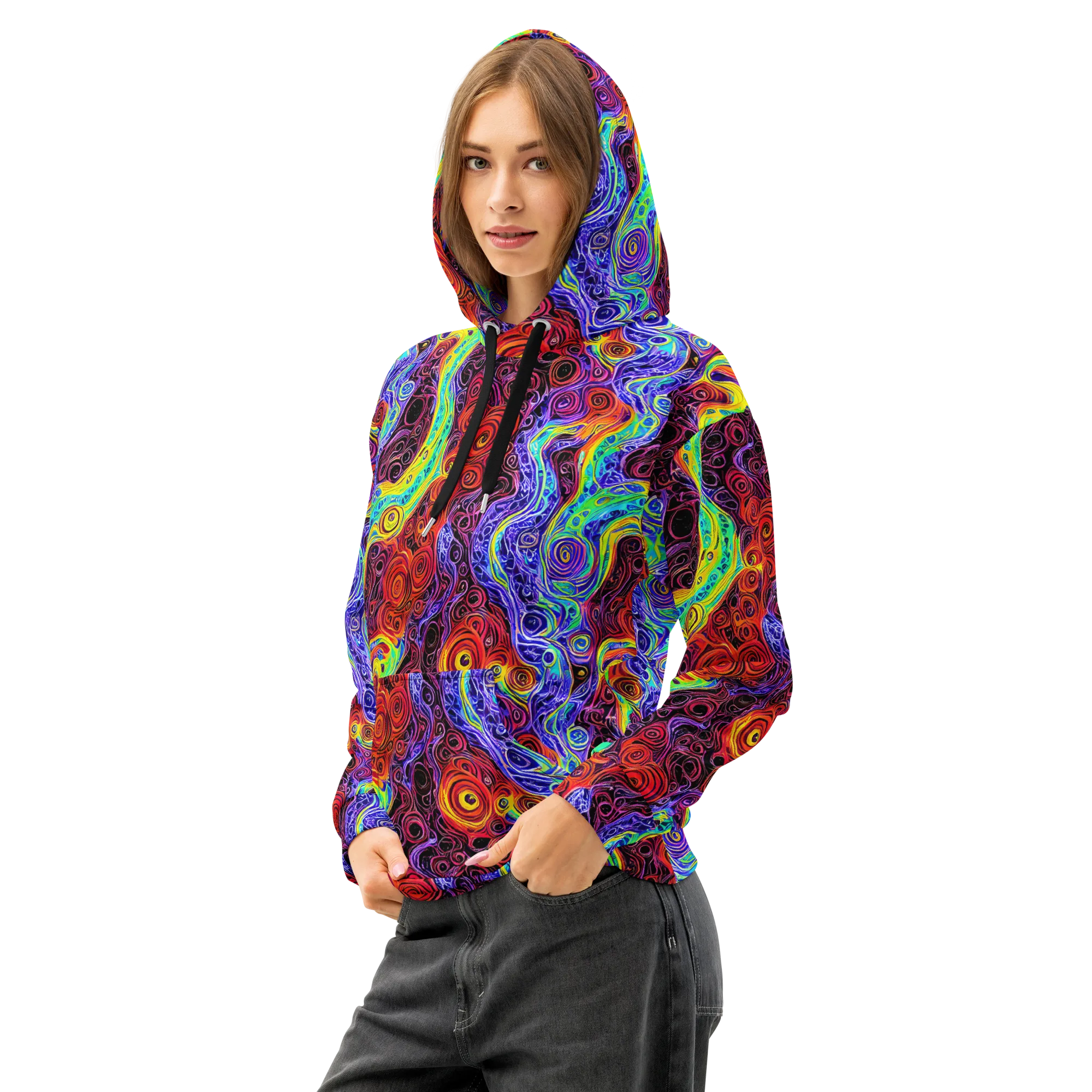 The Color Maelstrom on Cotton Hoodie — Left Front