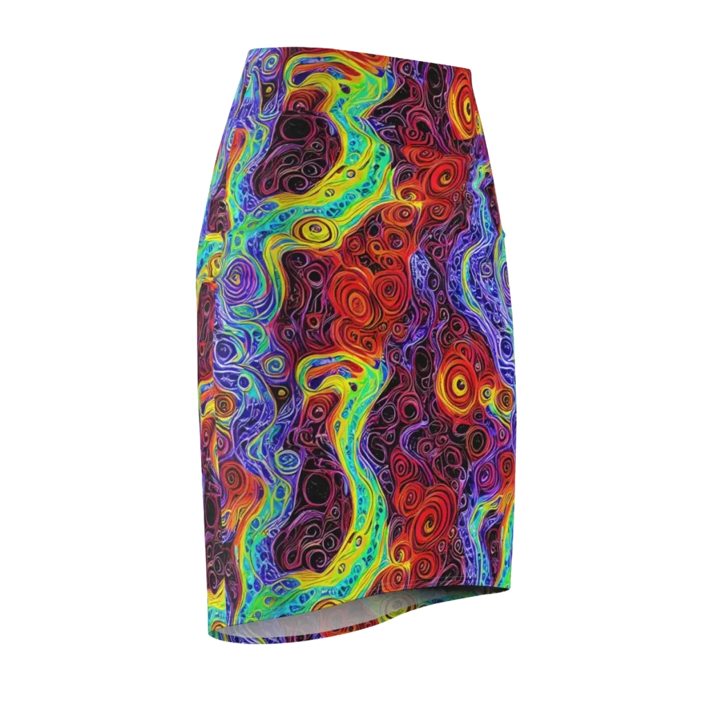 The Color Maelstrom on Pencil Skirt — Front Side