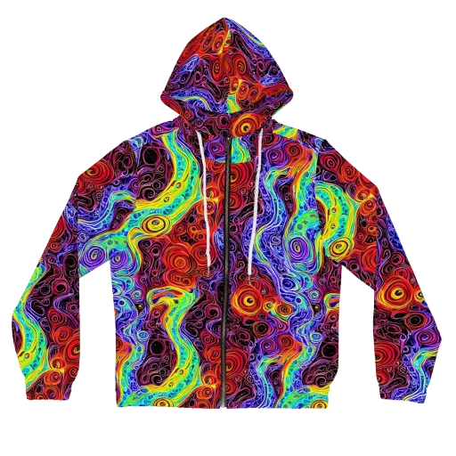 The Color Maelstrom on a Women's Full-Zip Hoodie