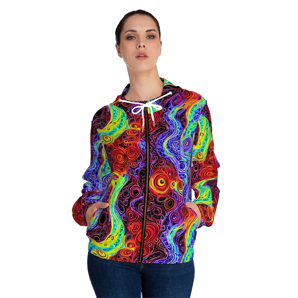 The Color Maelstrom on Women's Full-Zip Hoodie — Front On Person