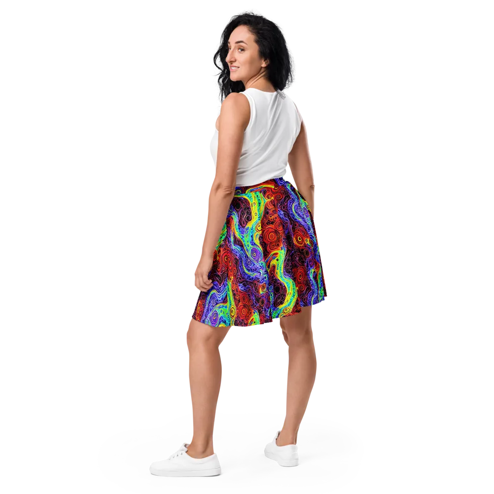 The Color Maelstrom on Skater Skirt — Back