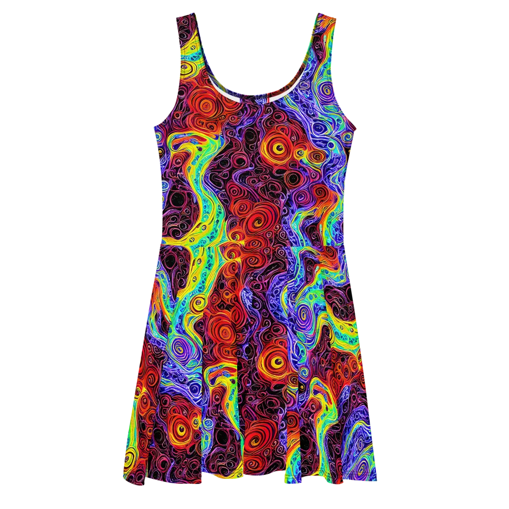 The Color Maelstrom on Skater Dress — Front