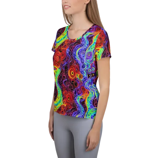The Color Maelstrom on a Women's Athletic T-Shirt