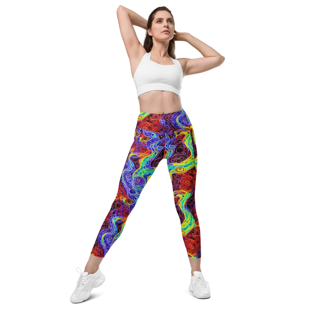 The Color Maelstrom on Leggings with Pockets — Front