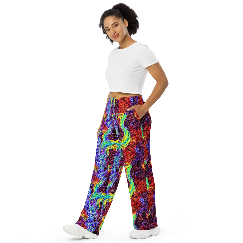 The Color Maelstrom on Wide-Leg Pants — Left Front