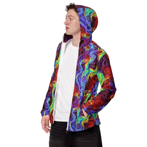 The Color Maelstrom on a Men's Windbreaker