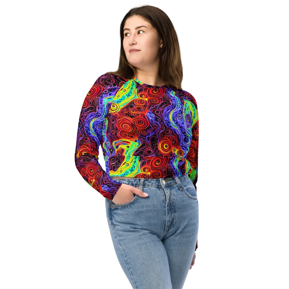 The Color Maelstrom on Long Sleeve Crop Top — Front