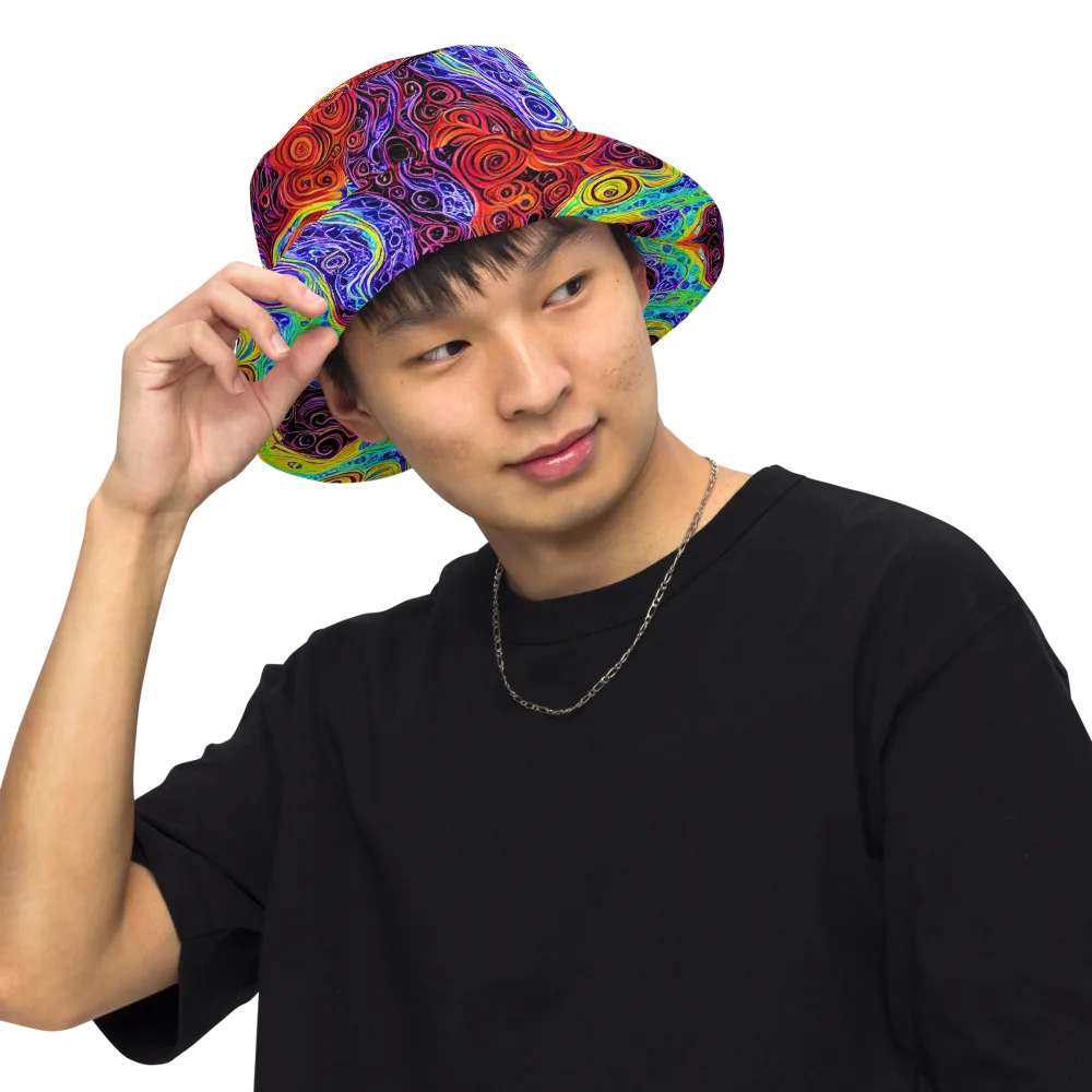 The Color Maelstrom on Reversible Bucket Hat — Front Inside