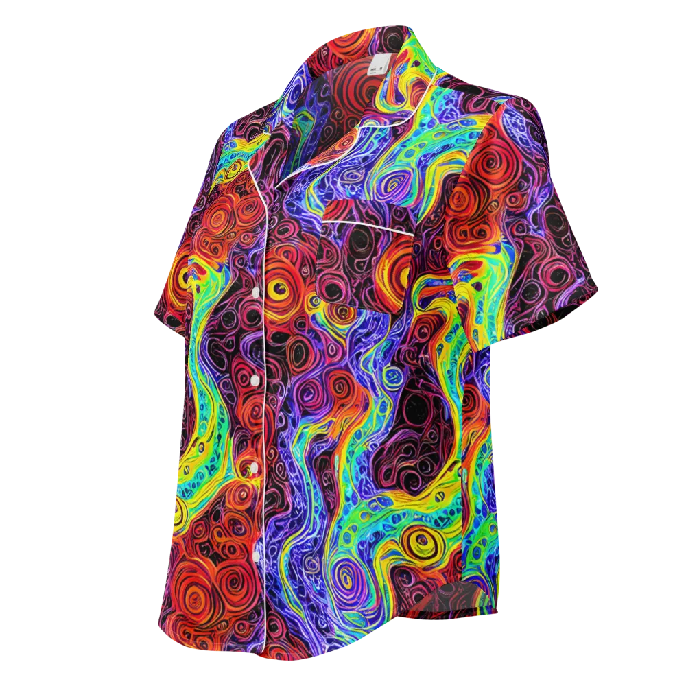 The Color Maelstrom on Women's Short Sleeve Pajama Top — Left Front