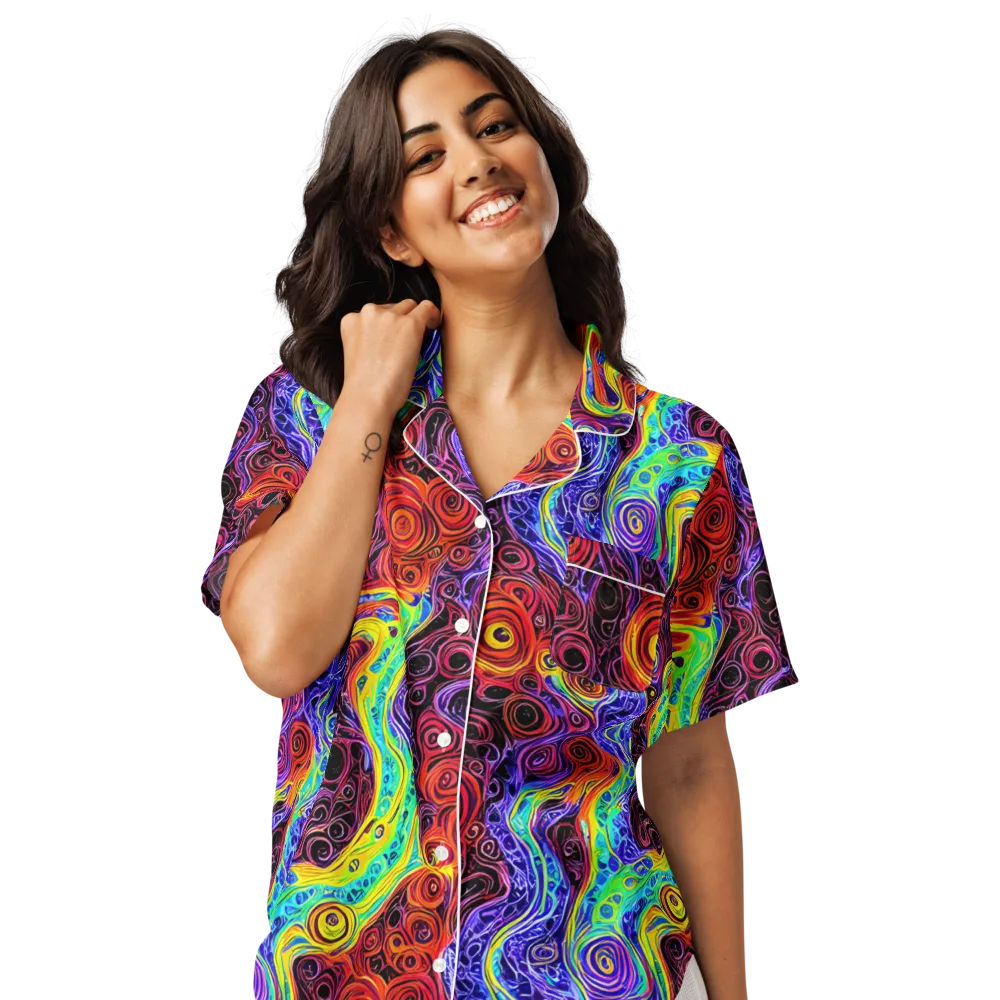 The Color Maelstrom on Women's Short Sleeve Pajama Top — Front