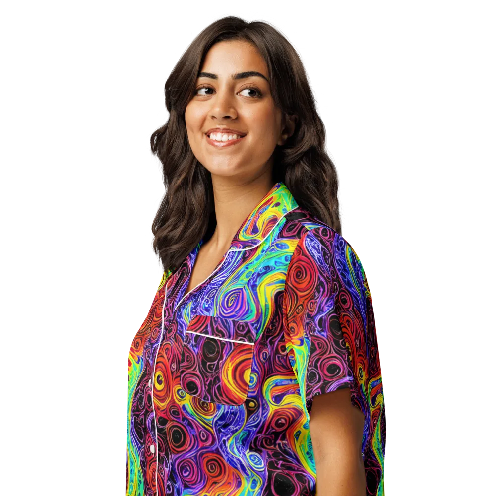 The Color Maelstrom on Women's Short Sleeve Pajama Top — Left Front