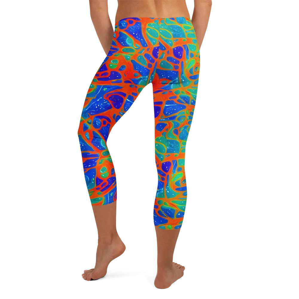 Radiant Cells on Capri Leggings — Back