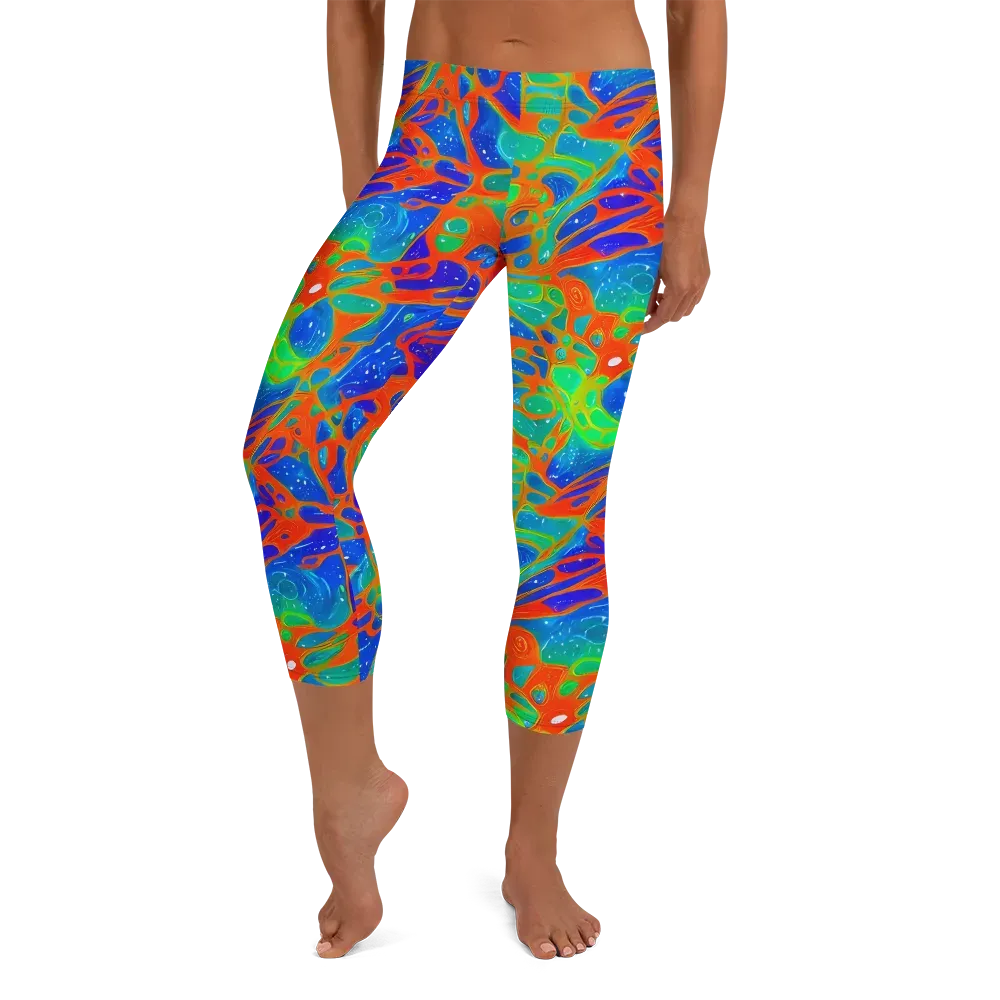 Radiant Cells on Capri Leggings — Front