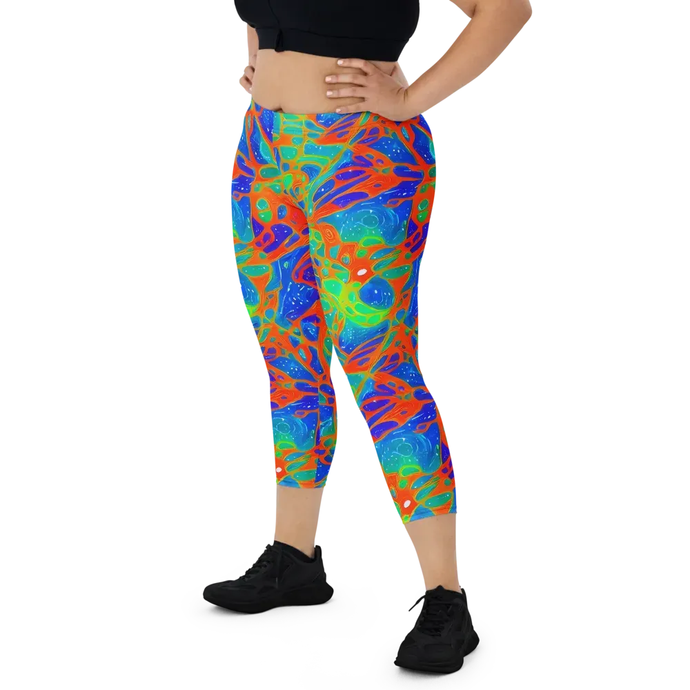 Radiant Cells on Capri Leggings — Front