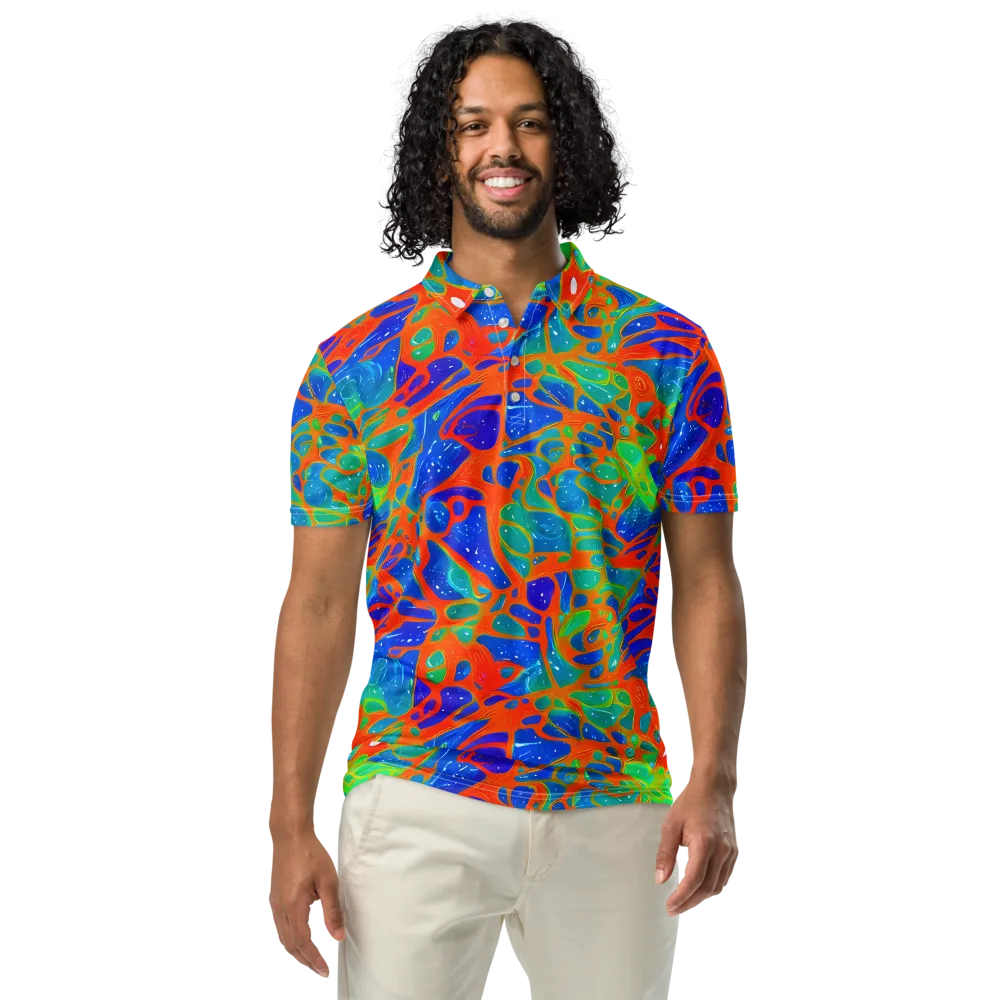 Radiant Cells on Men's Slim Fit Polo Shirt — Front