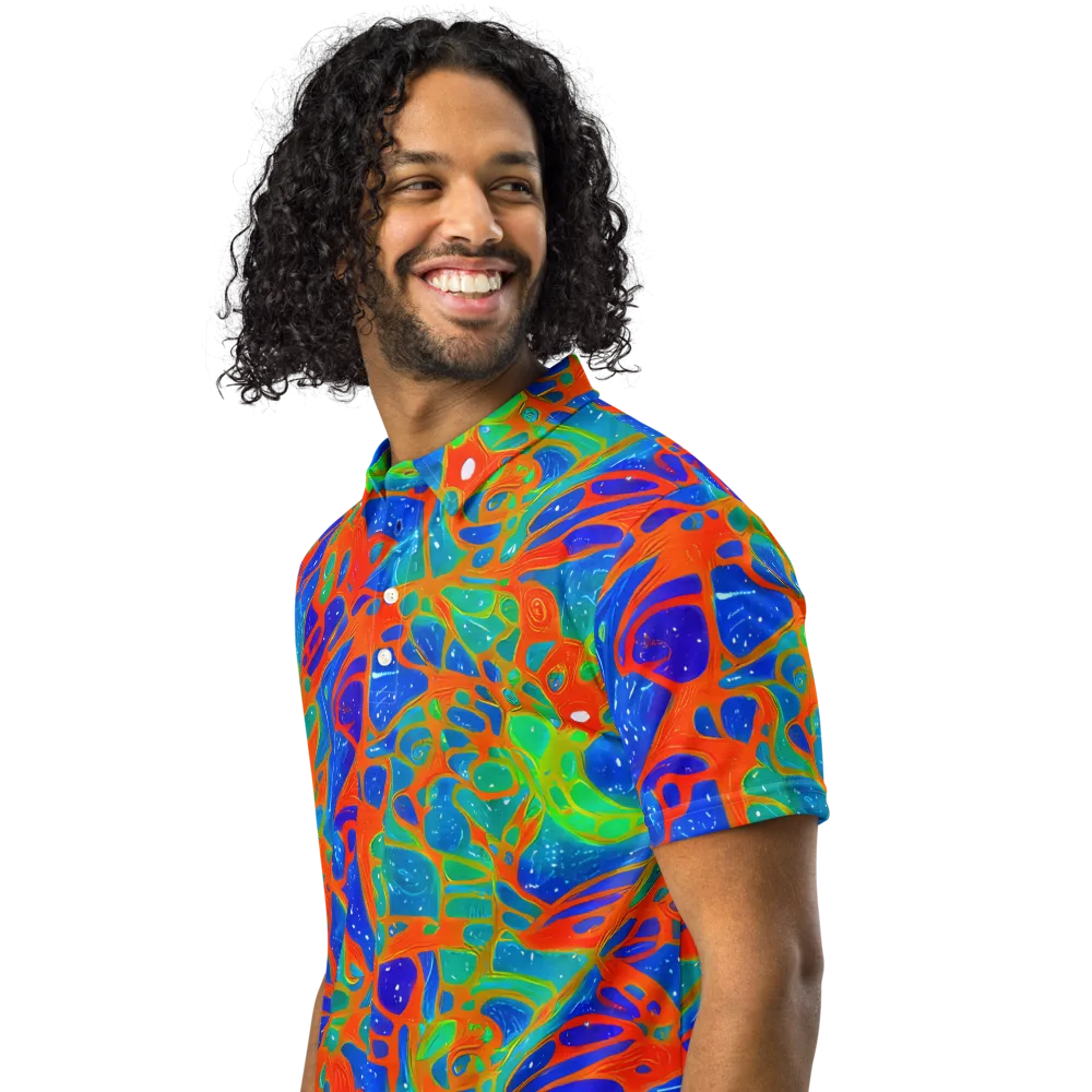 Radiant Cells on Men's Slim Fit Polo Shirt — Left Front