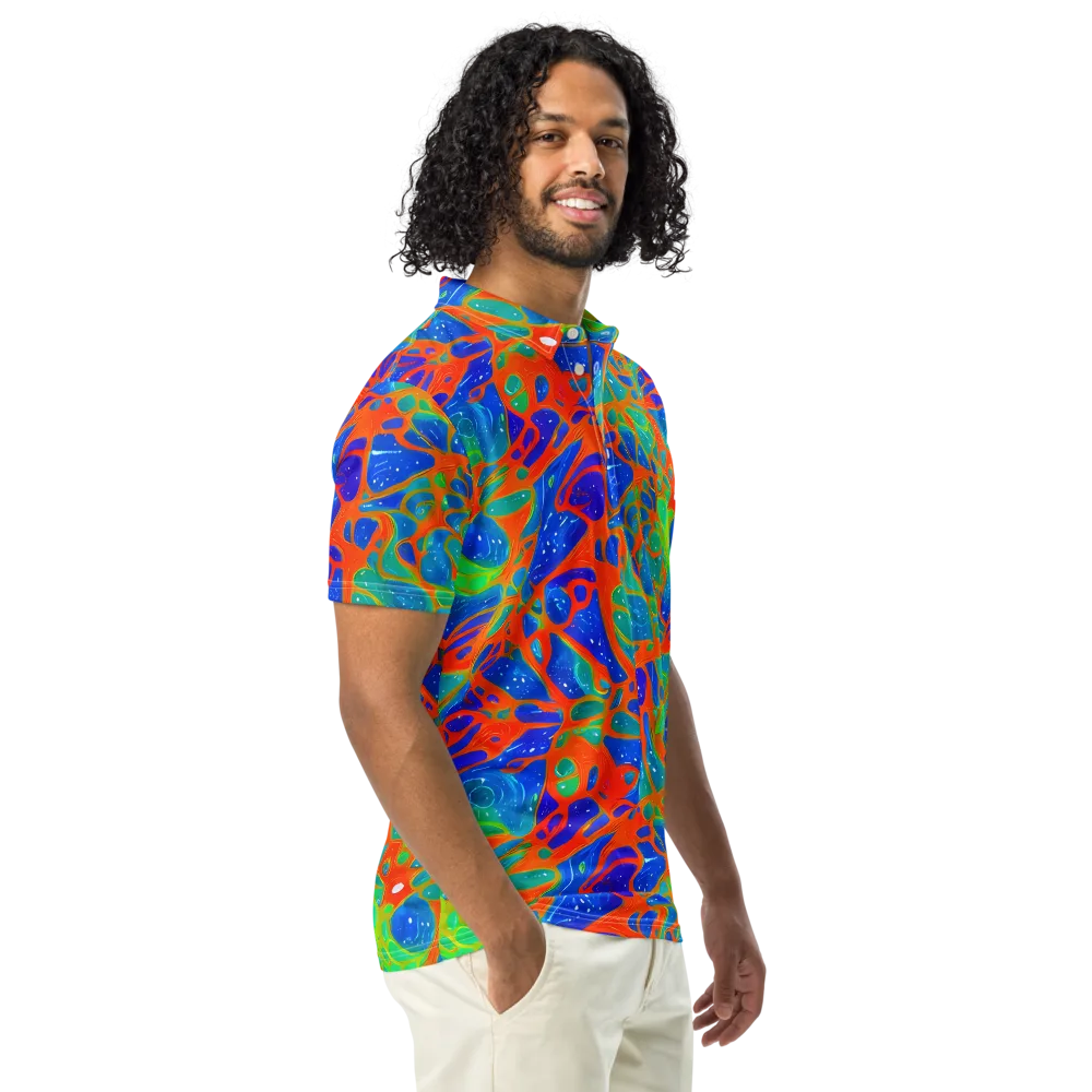 Radiant Cells on Men's Slim Fit Polo Shirt — Right Front