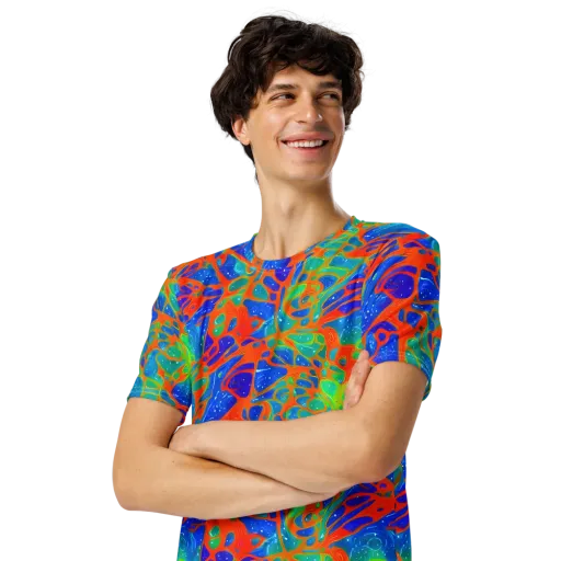 Radiant Cells on a Men's Crew Neck T-Shirt